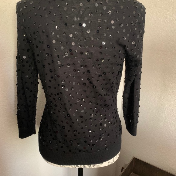 Halogen Embellished Sequins Cardigan in black XS - Picture 2 of 4